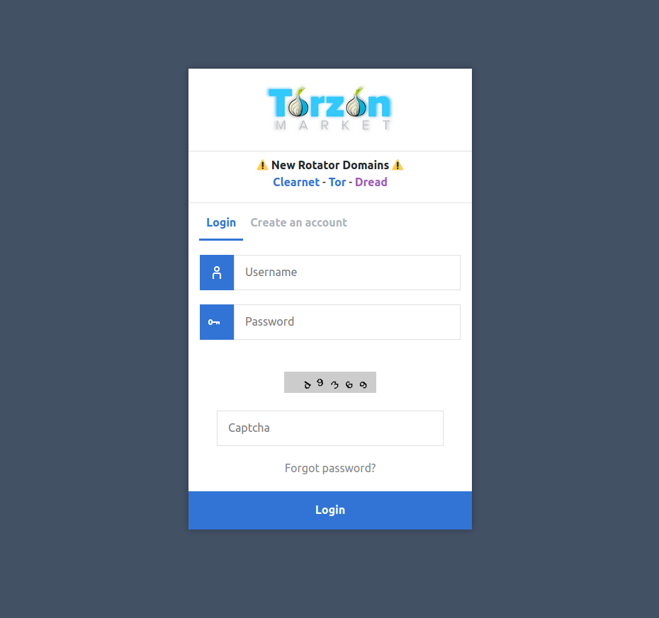 Torzon Market Login Page - Secure Authentication Interface