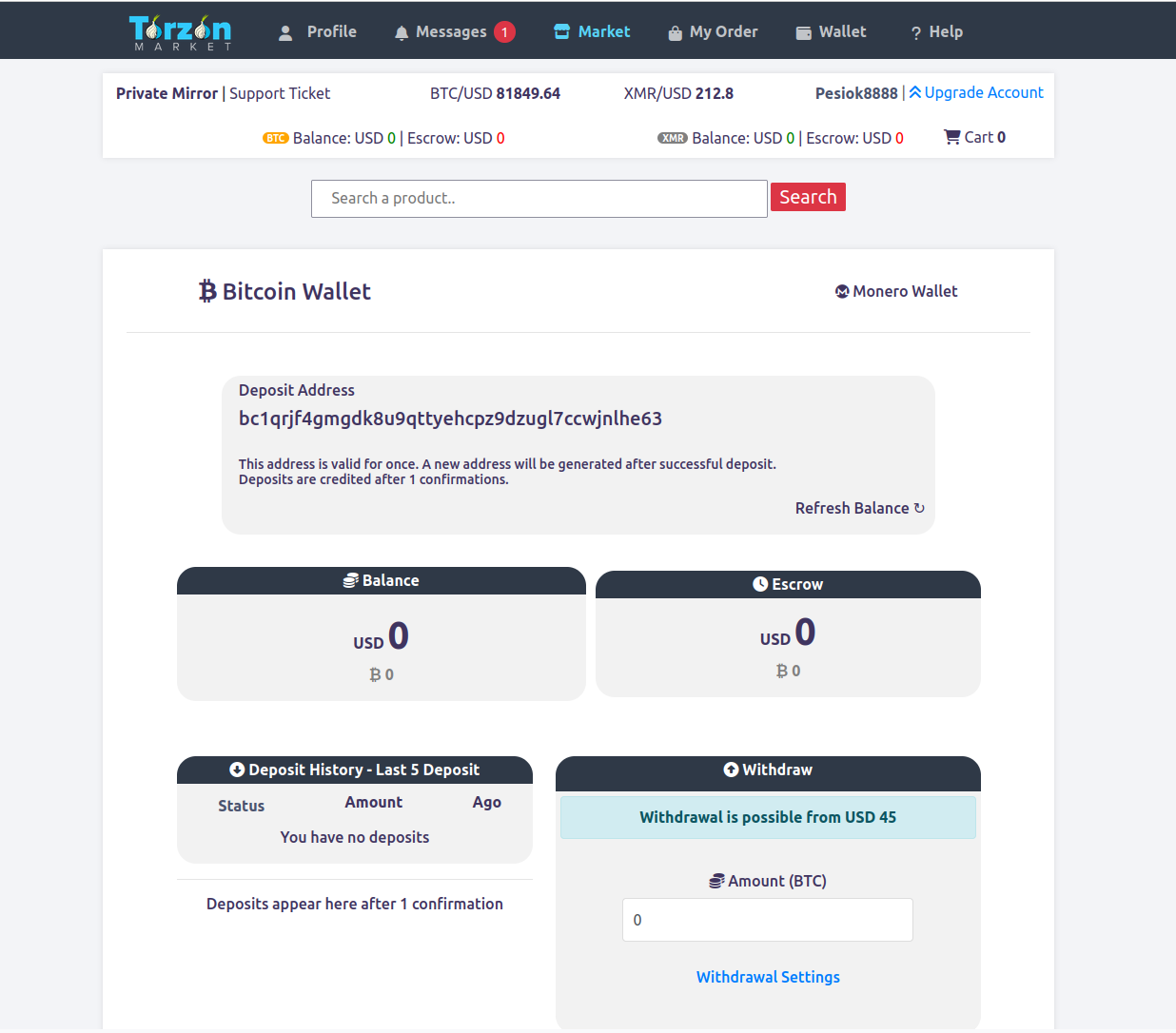 Torzon Market Cryptocurrency Wallet Setup